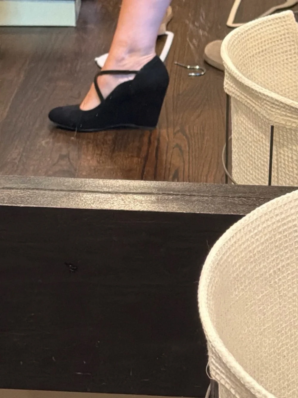 Restricted black suede